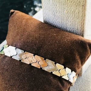 3 tones 925 silver link bracelet